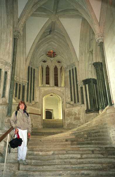 Well worn steps in the Wells Cathedral