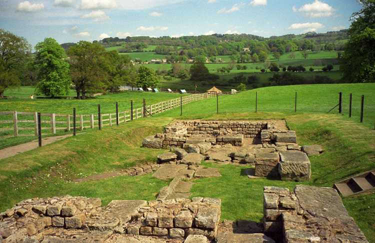 Ruins of a Roman fort along Hadrian's Wall