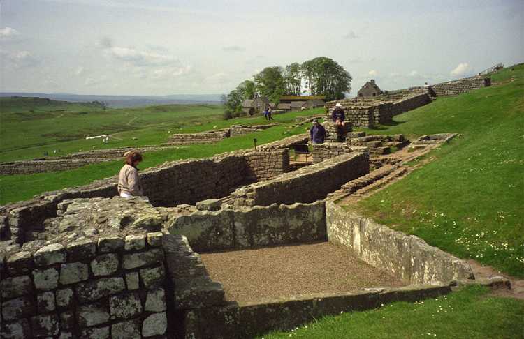 Ruins of a Roman fort along Hadrian's Wall