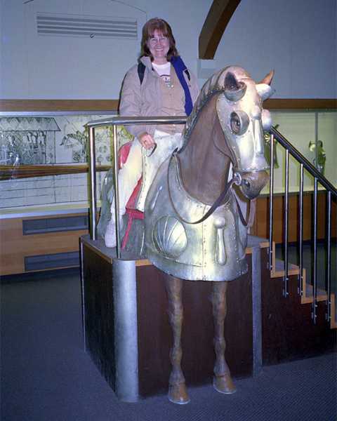 Geri mounted her steed in the Tower of London