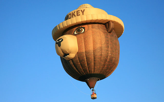 Smokey is up, up, and away.
