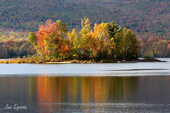 Colorful island in the Chittenden Reservoir