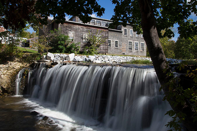 The Neshobe River forms two waterfalls in Brandon, Vermont. The is the upper falls before the river flows under Route 7. This 1/2 second exposure was taken with a full-frame Canon 6D sitting on a railing. ISO 100 at f/16 with a 5 stop ND filter.